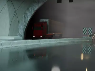 Truck road Tunel collection Free low-poly 3D model