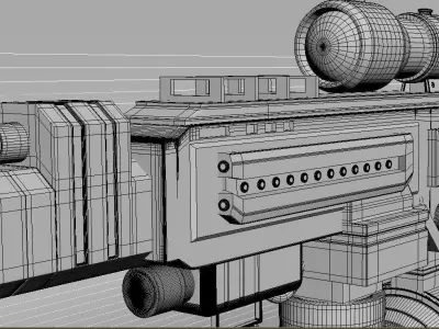 sci-fi gun 3d model Low-poly 3D model