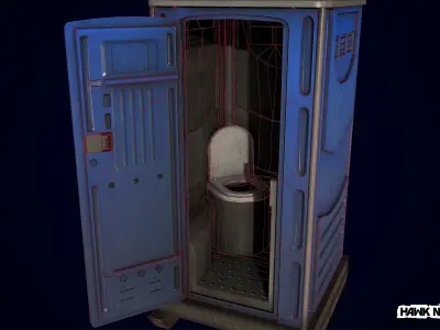 Portable Toilet Low-poly 3D model