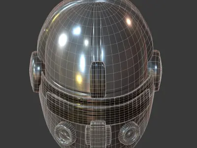 Gas mask helmet 3d model scifi Low-poly  Low-poly 3D model 329