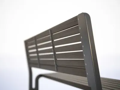 Simply bench on the street 3D model