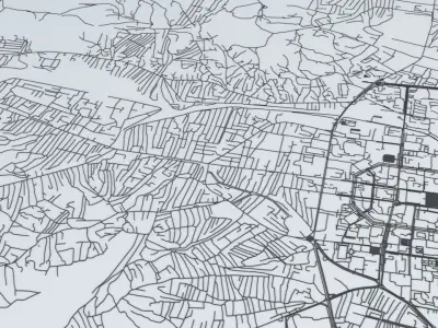 Ulaanbaatar Road Network and Streets 3D model