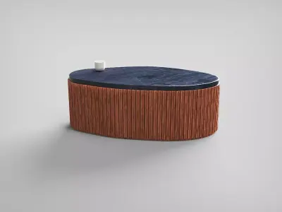Table modern marble wood style decor 3D model