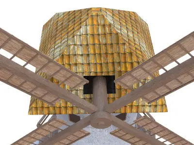 Old Windmill Low-poly 3D model