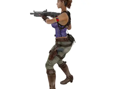 Sheva Post Apocalypse Female Warrior 3D print model