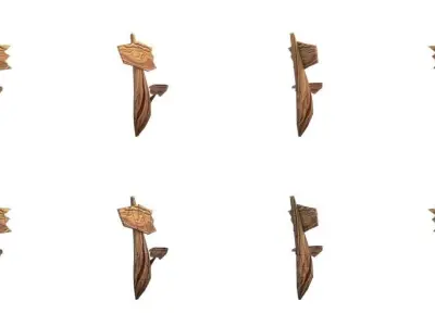 Guidepost Pack 60-69 Low-poly 3D model