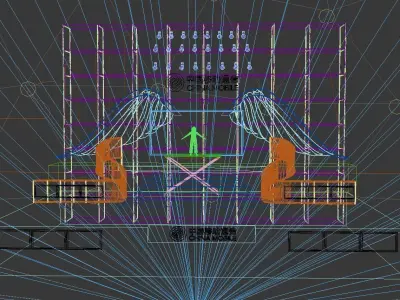 Stage party concert fashion catwalk T station  132 3D model