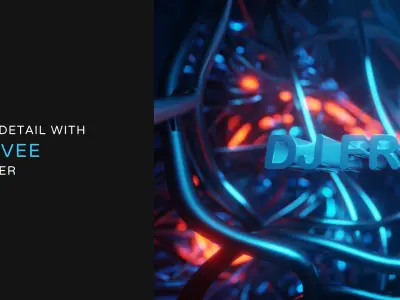 Neon 3D VJ loop Lights animation template for Blender eevvee 3D model