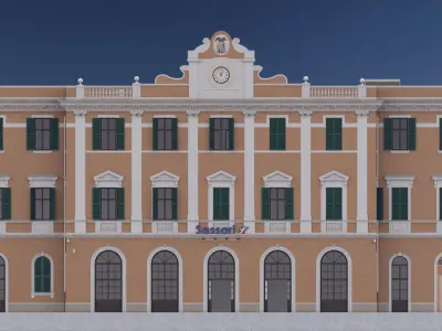 Classical Train Station 3D model