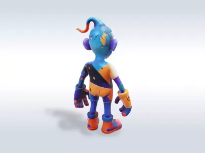 Colorful Monster Halloween Character 3D model