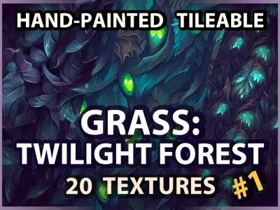 Grass Twilight Forest Floor -20 TEXTURES- Handpainted--PACK 1--- Texture