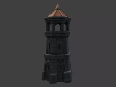 Stone Watchtower Low-poly 3D model