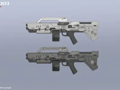 Scifi Battle gun Low-poly 3D model