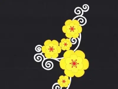 Traffic lamp apricot blossom 3D model