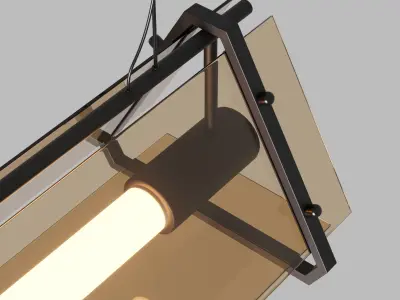Kaleido - LEDs Linear Pendant Light Low-poly 3D model