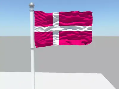 Denmark flag 3D model