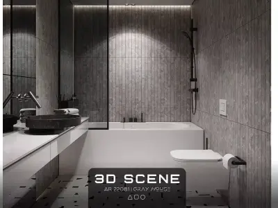 AR-22081 Gray House - Bathroom 3D Scene 3D model