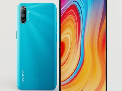 Realme c3 blue 3D model