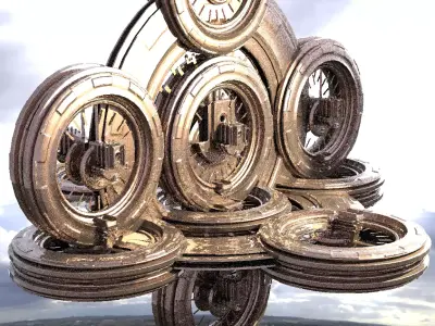 Ancient Alien Star Ring Monolith 2 3D model