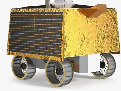  Solar Powered Lunar Rover Vehicle Gold 