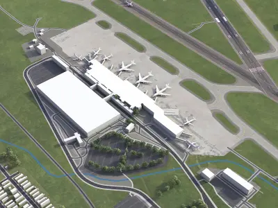 Madison - Dane County Airport - MSN Low-poly 3D model