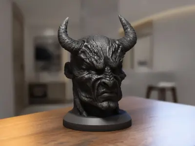 Demon creature Headphone Stand Cyborg Headset Stand 3D print model