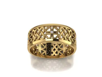 Ring 3D print model celtic gold 3D print model