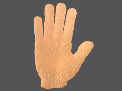 Voxel Style Hand v1 003 3D model
