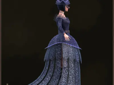 Spades Queen Light Version Low-poly 3D model