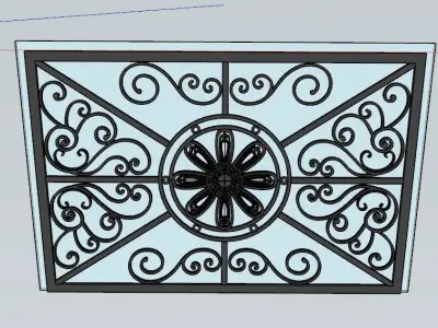 Iron Glass Roof Art Mounted Villa Facade 3D model 3D model 3D model