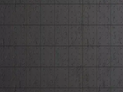 Rustic Weathered Bolted Cast Iron Plate PBR Seamless Texture