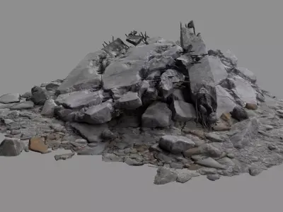 Ruin Debris Rubble 04 Low-poly 3D model