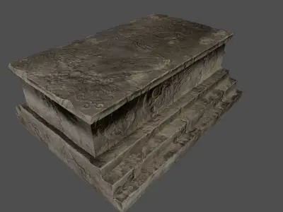 tomb 2 gravestone Low-poly 3D model