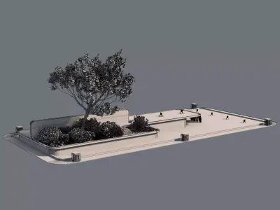 Waterfall Fountains modern Landscape 3D model