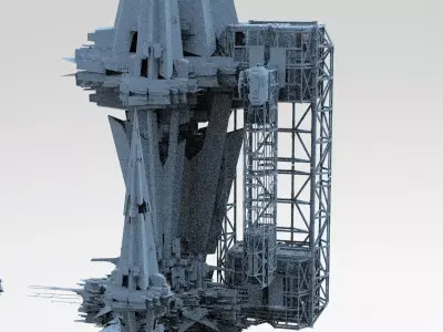 Sci fi Core crystal Shard Bridge Building Shards 3  3D model