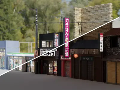 Japanese Stores - Pack Premium 3D model