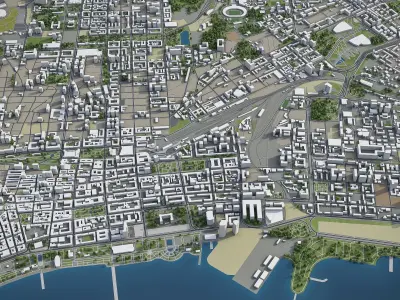 Baku - City 3D Model Low-poly 3D model