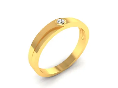 Solitaire Engagement Wedding Ring 3D print model 11