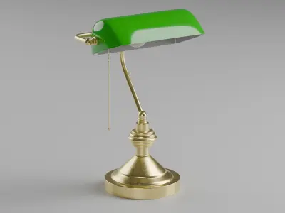 Retro banker lamp Low-poly 3D model