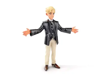 Elegant Young Male Character Rigged and Animated for Games Low-poly 3D model