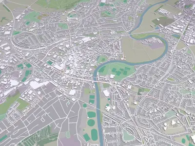 Cityscape Hereford Great Britain  3D model
