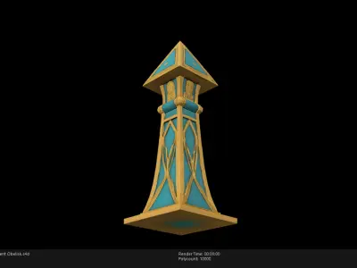 Low Poly Stylized Ancient Obelisk Low-poly 3D model