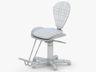 0901 - Hairdresser Chair Low-poly 3D model