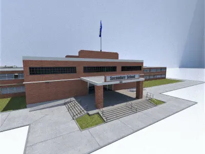 College School Secondary Low-poly 3D model