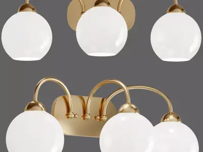 Carisa Collection 3 Light Vintage Gold Bath Light 3D model purchase