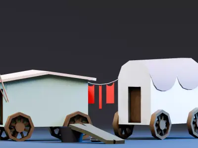 Amusement Park - Carnival Cart  Low-poly 3D model
