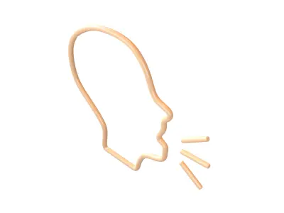 Neon Speaking Head v1 003 Low-poly 3D model