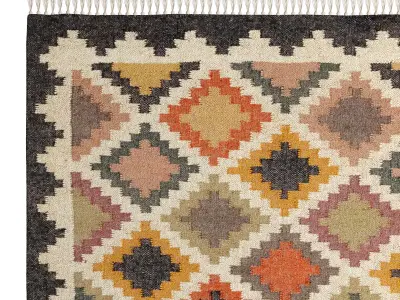 Handwoven Wool Jute Kilim Rug by Urban Outfitters 3D model