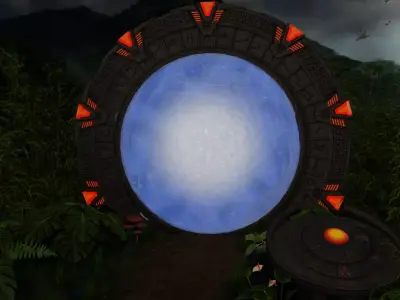 Stargate orange circular frame Low-poly 3D model