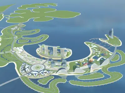 Sci Fi Artificial Island 3 3D model